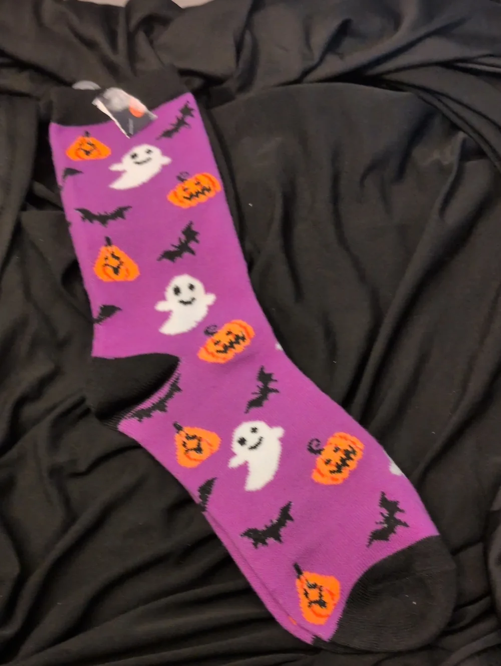 Halloween  Socks - Purple Ghost & Pumpkin Design